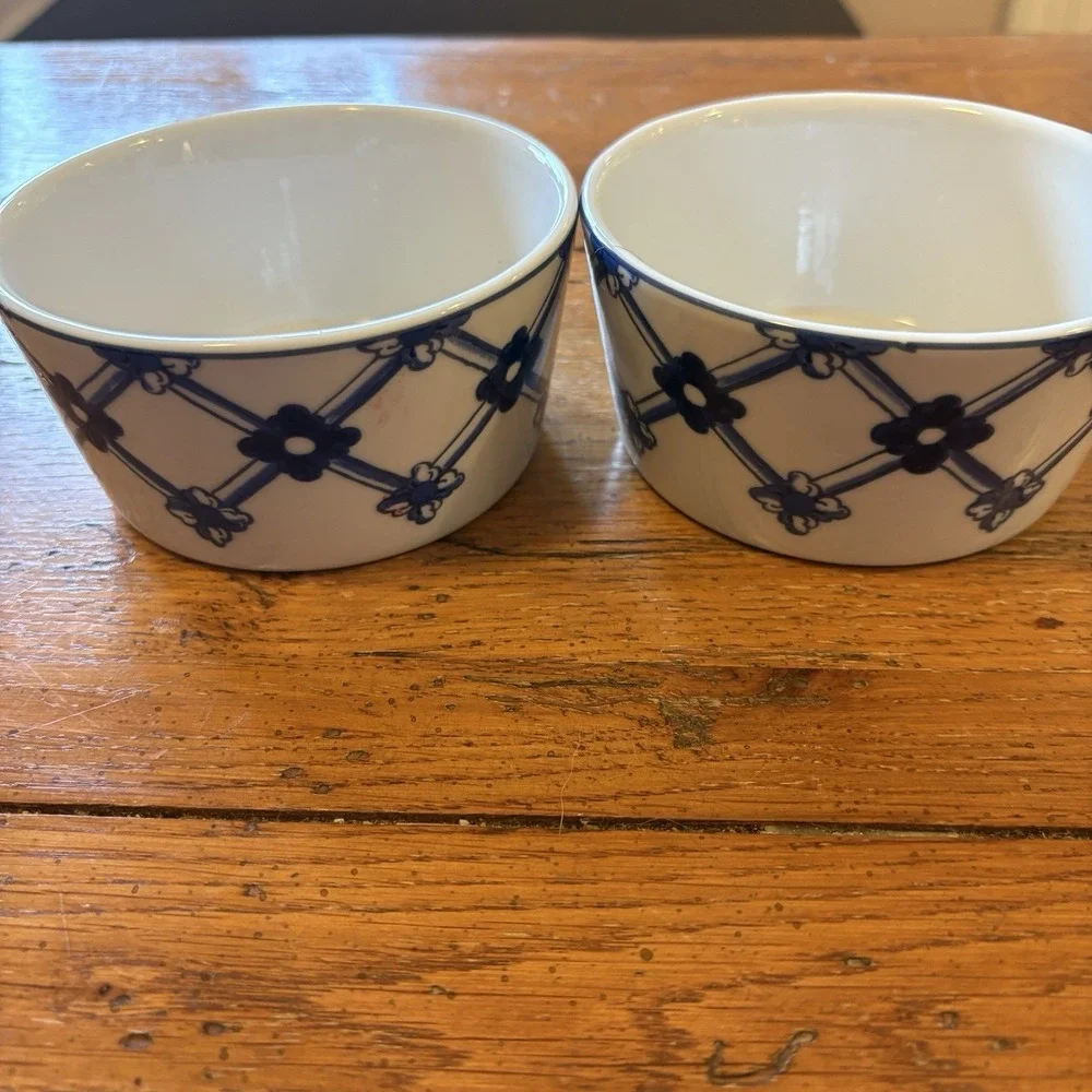Vista Alegre Vouga Blue and White Porcelain Ramekin Made In Portugal